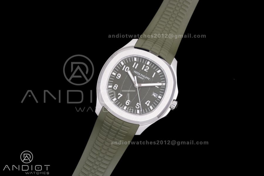 Aquanaut 5168 SS BBF 1:1 Best Edition Green Dial on Green Rubber Strap DD324 Super Clone