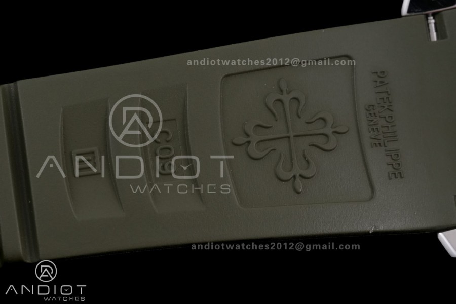 Aquanaut 5168 SS BBF 1:1 Best Edition Green Dial on Green Rubber Strap DD324 Super Clone
