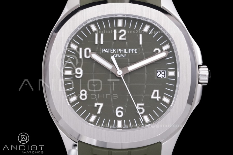 Aquanaut 5168 SS BBF 1:1 Best Edition Green Dial on Green Rubber Strap DD324 Super Clone