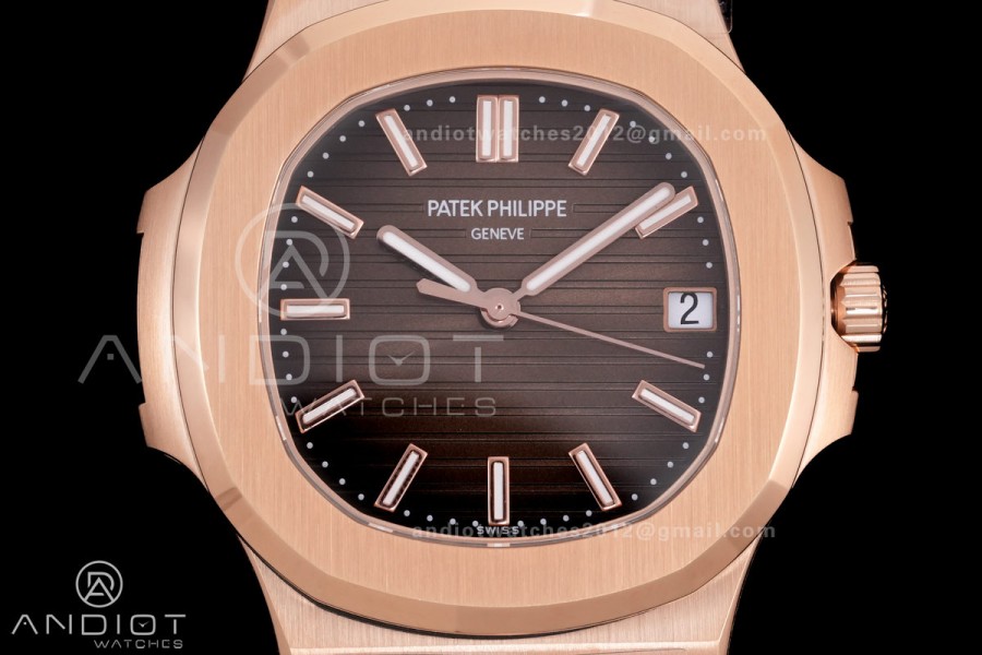  Nautilus 5711/1R RG BBF 1:1 Best Edition Brown Textured Dial on RG Bracelet  DD324 Super Clone
