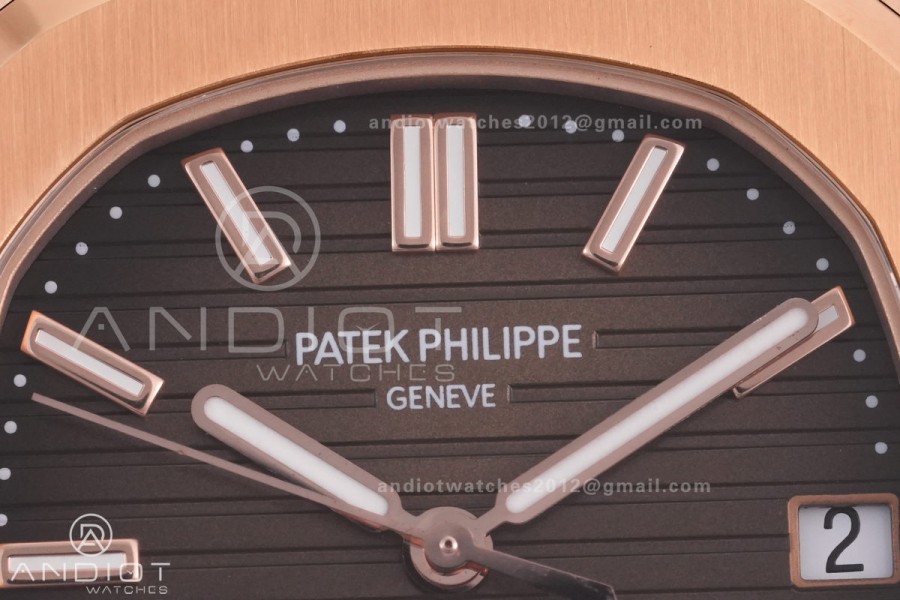 Nautilus 5711/1R RG BBF 1:1 Best Edition Brown Textured Dial on RG Bracelet  DD324 Super Clone