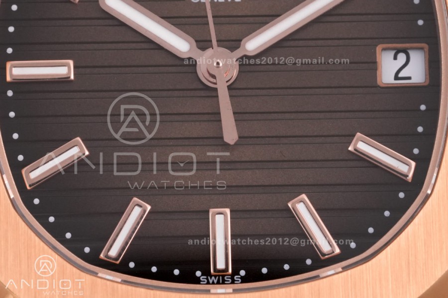  Nautilus 5711/1R RG BBF 1:1 Best Edition Brown Textured Dial on RG Bracelet  DD324 Super Clone