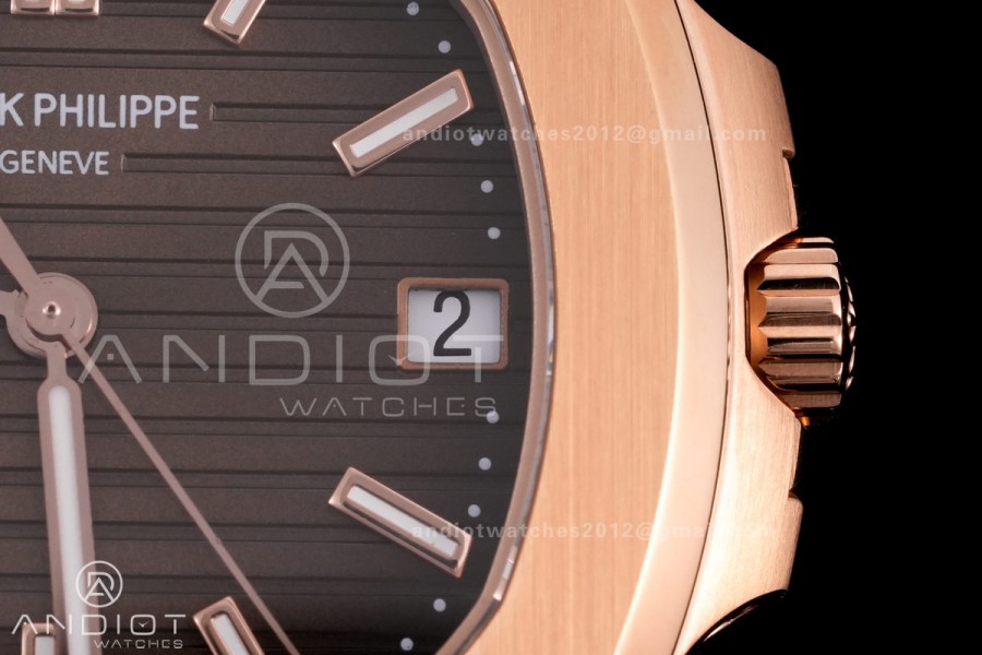  Nautilus 5711/1R RG BBF 1:1 Best Edition Brown Textured Dial on RG Bracelet  DD324 Super Clone
