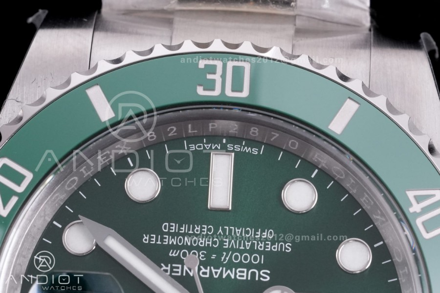 Submariner 116610 LV Green Ceramic C+F 904L 1:1 Best Edition On SS Bracelet VR3135	