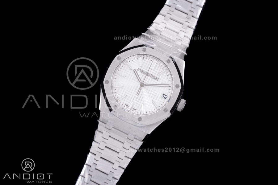 Royal Oak 41mm 15510 SS TOPF 1:1 Best Edition Silver Dial on SS Bracelet DD4302 Super Clone