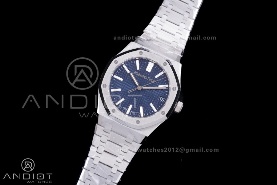 Royal Oak 41mm 15510 SS TOPF 1:1 Best Edition Blue Dial on SS Bracelet DD4302 Super Clone