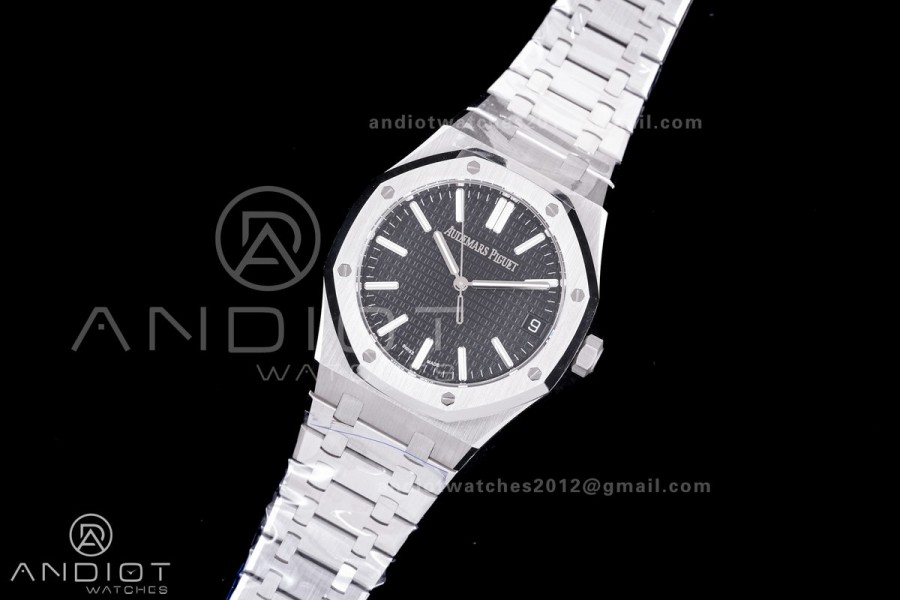 Royal Oak 41mm 15510 SS TOPF 1:1 Best Edition Black Dial on SS Bracelet DD4302 Super Clone