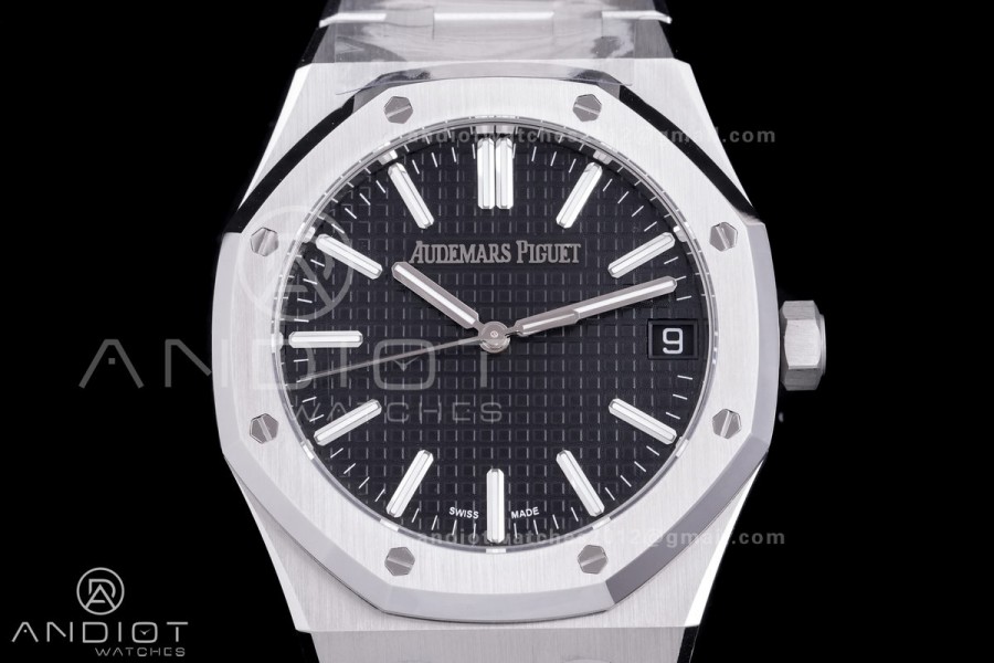 Royal Oak 41mm 15510 SS TOPF 1:1 Best Edition Black Dial on SS Bracelet DD4302 Super Clone