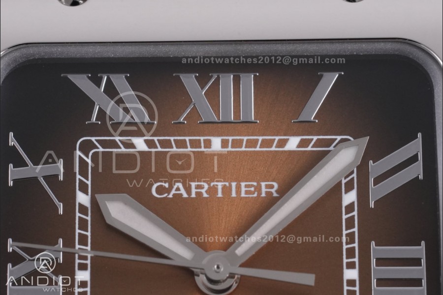 Santos de Cartier 35mm SS BVF 1:1 Best Edition Brown Dial on SS SmartLinks Bracelet MIYOTA 9039