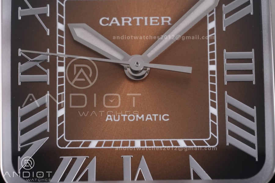 Santos de Cartier 35mm SS BVF 1:1 Best Edition Brown Dial on SS SmartLinks Bracelet MIYOTA 9039