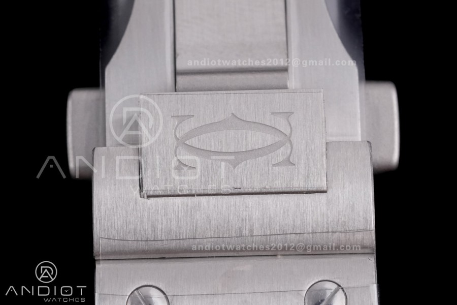 Santos de Cartier 35mm SS BVF 1:1 Best Edition White Dial on SS SmartLinks Bracelet MIYOTA 9039
