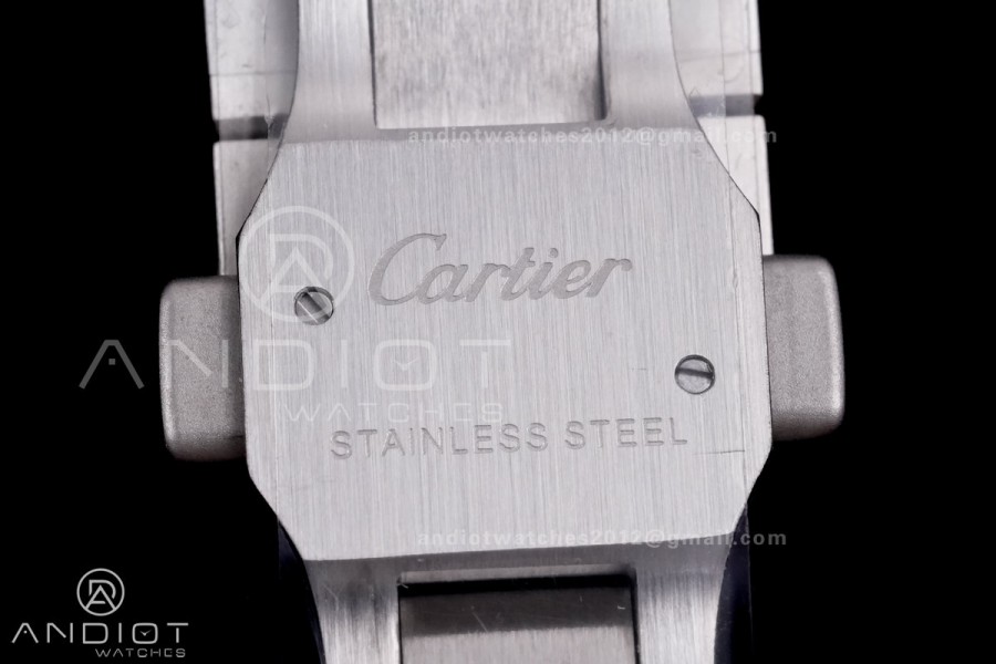 Santos de Cartier 35mm SS BVF 1:1 Best Edition White Dial on SS SmartLinks Bracelet MIYOTA 9039