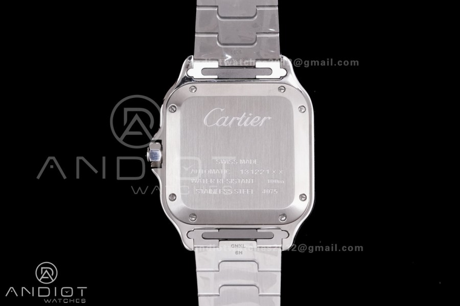 Santos de Cartier 35mm SS BVF 1:1 Best Edition White Dial on SS SmartLinks Bracelet MIYOTA 9039