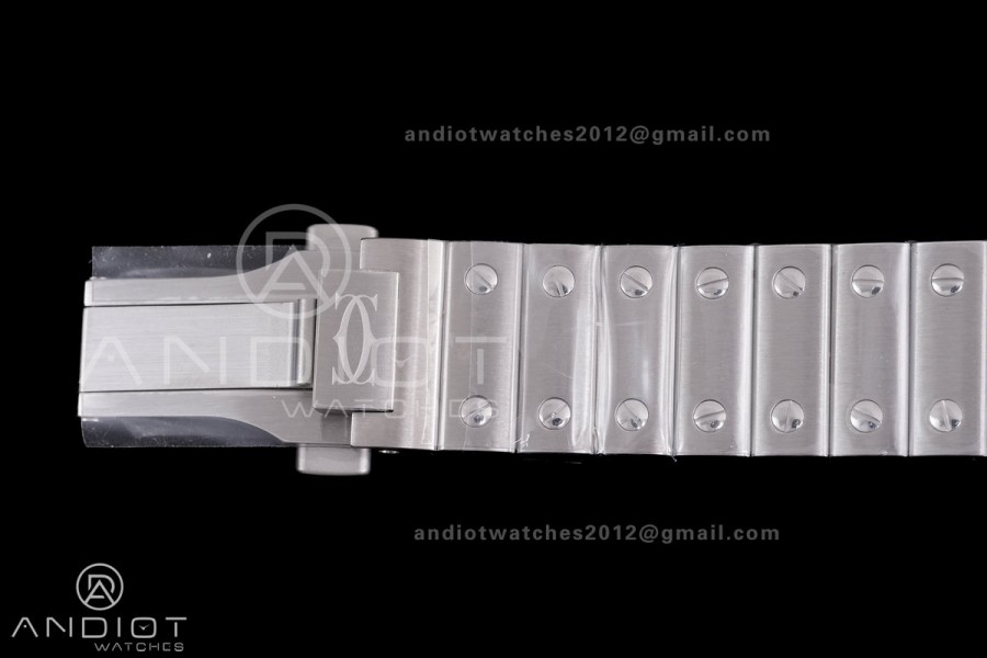 Santos de Cartier 35mm SS BVF 1:1 Best Edition Green Dial on SS SmartLinks Bracelet MIYOTA 9039