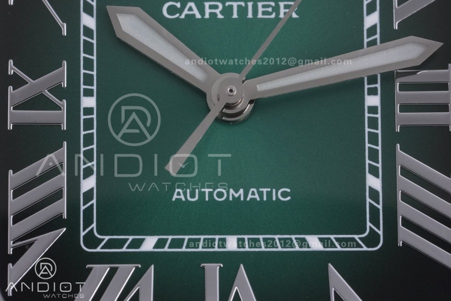 Santos de Cartier 35mm SS BVF 1:1 Best Edition Green Dial on SS SmartLinks Bracelet MIYOTA 9039