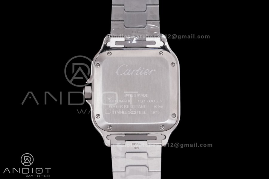Santos de Cartier 35mm SS BVF 1:1 Best Edition Green Dial on SS SmartLinks Bracelet MIYOTA 9039