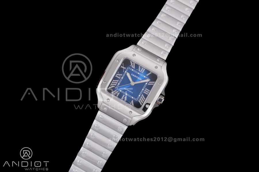 Santos de Cartier 35mm SS BVF 1:1 Best Edition Blue Dial on SS SmartLinks Bracelet MIYOTA 9039