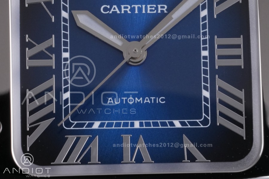 Santos de Cartier 35mm SS BVF 1:1 Best Edition Blue Dial on SS SmartLinks Bracelet MIYOTA 9039