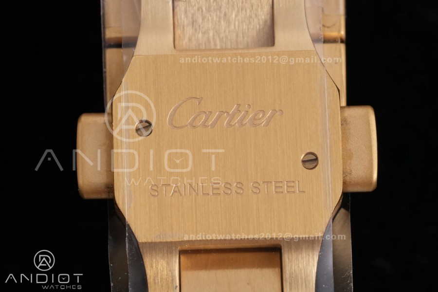 Santos de Cartier 35mm BVF 1:1 Best Edition YG White Dial Diamond Bezel on YG Smart-Links Bracelet MIYOTA 9039