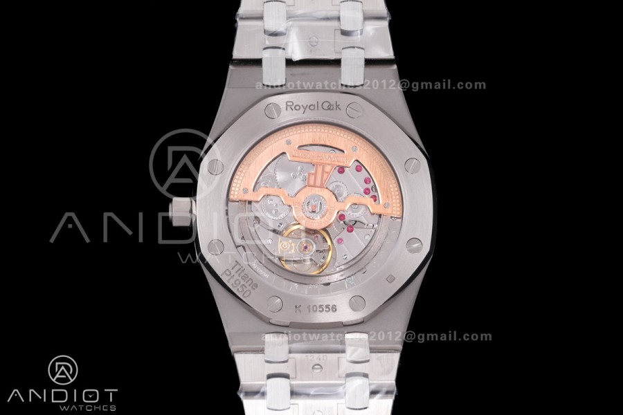 Royal Oak 39mm 15202IP Titanium ZF 1:1 Best Edition Blue Textured Dial on SS Bracelet A2121 V2
