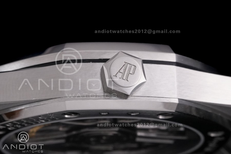 Royal Oak 41mm 15510BC SS ZF 1:1 Best Edition Ice Blue Crystal Dial on SS Bracelet SA4302 Super Clone