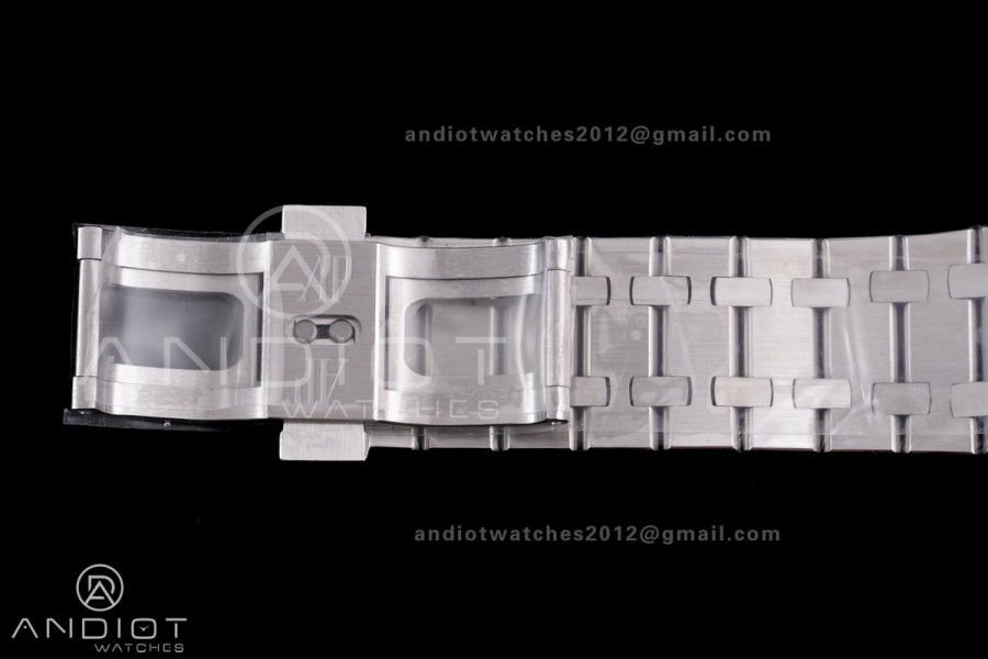 Royal Oak 41mm 15510BC SS ZF 1:1 Best Edition Ice Blue Crystal Dial on SS Bracelet SA4302 Super Clone