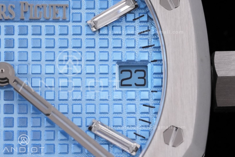 Royal Oak 41mm 15510BC SS ZF 1:1 Best Edition Ice Blue Crystal Dial on SS Bracelet SA4302 Super Clone