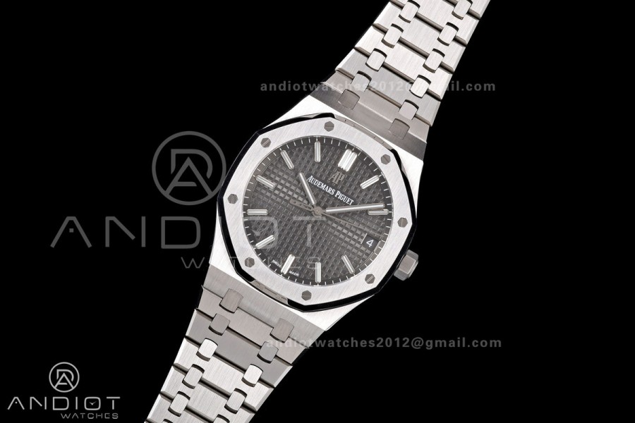 Royal Oak 41mm 15500 SS JF 1:1 Best Edition Gray Dial on SS Bracelet SA4302 Super Clone