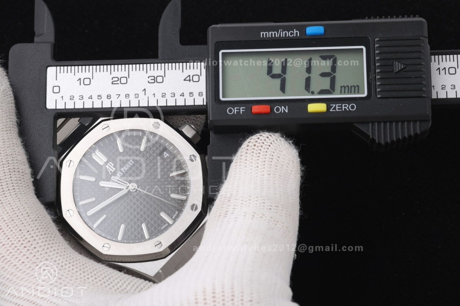 Royal Oak 41mm 15500 SS JF 1:1 Best Edition Gray Dial on SS Bracelet SA4302 Super Clone