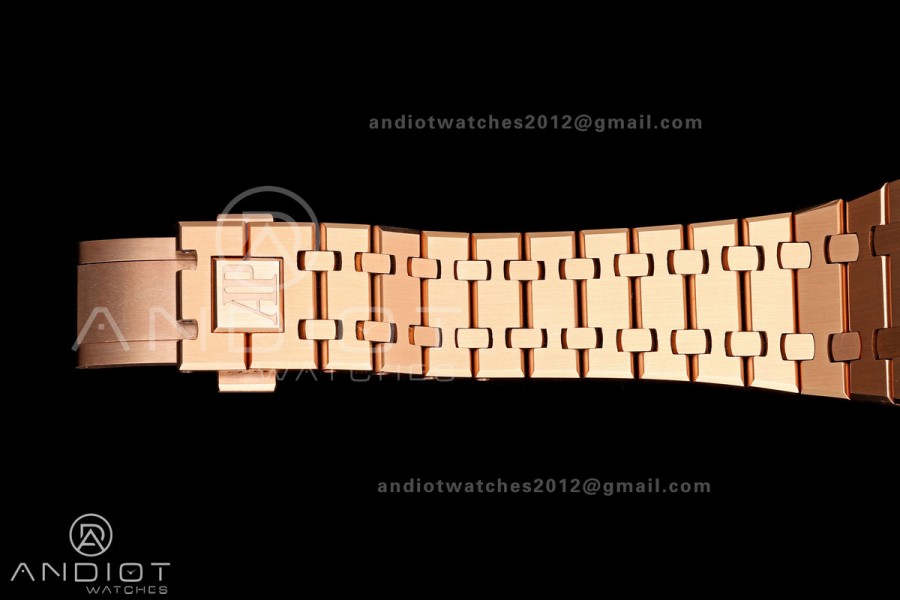 Royal Oak 41mm 15500 RG JF 1:1 Best Edition Black Dial on RG Bracelet SA4302 Super Clone