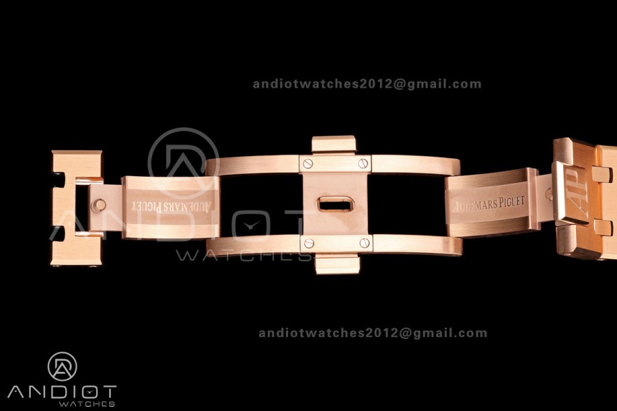 Royal Oak 41mm 15500 RG JF 1:1 Best Edition Black Dial on RG Bracelet SA4302 Super Clone