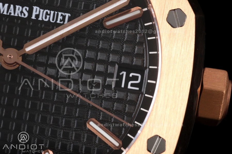 Royal Oak 41mm 15500 RG JF 1:1 Best Edition Black Dial on RG Bracelet SA4302 Super Clone