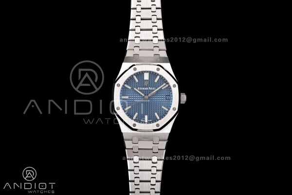 Royal Oak 41mm 15500 SS JF 1:1 Best Edition Blue Dial on SS Bracelet SA4302 Super Clone