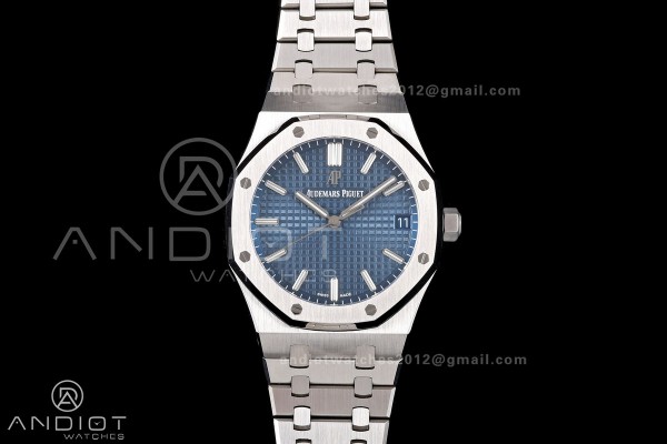 Royal Oak 41mm 15500 SS JF 1:1 Best Edition Blue Dial on SS Bracelet SA4302 Super Clone