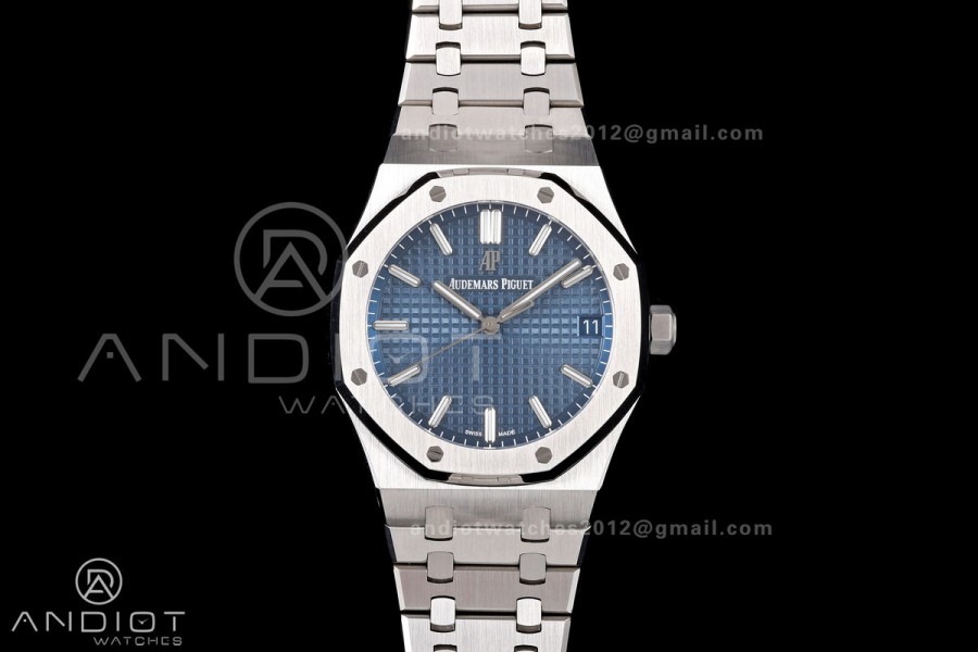 Royal Oak 41mm 15500 SS JF 1:1 Best Edition Blue Dial on SS Bracelet SA4302 Super Clone