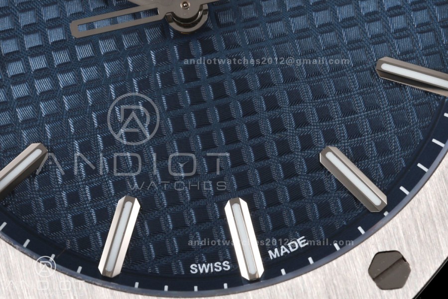 Royal Oak 41mm 15500 SS JF 1:1 Best Edition Blue Dial on SS Bracelet SA4302 Super Clone