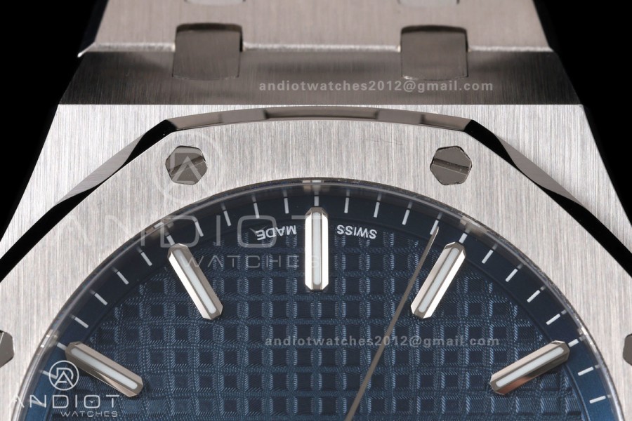 Royal Oak 41mm 15500 SS JF 1:1 Best Edition Blue Dial on SS Bracelet SA4302 Super Clone