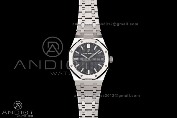 Royal Oak 41mm 15500 SS JF 1:1 Best Edition Black Dial on SS Bracelet SA4302 Super Clone