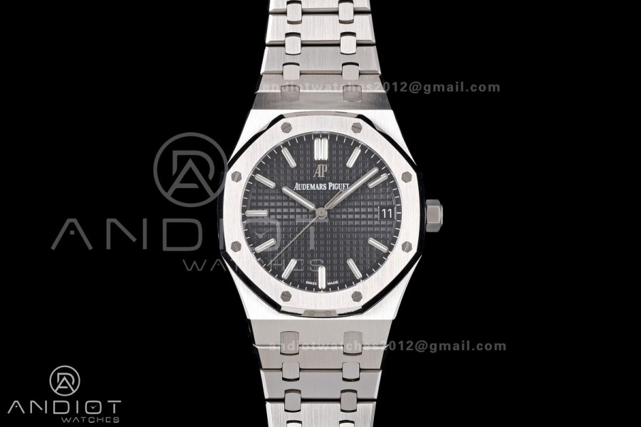 Royal Oak 41mm 15500 SS JF 1:1 Best Edition Black Dial on SS Bracelet SA4302 Super Clone