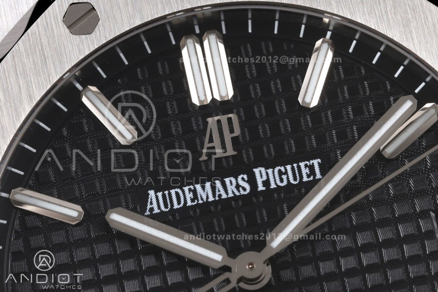 Royal Oak 41mm 15500 SS JF 1:1 Best Edition Black Dial on SS Bracelet SA4302 Super Clone