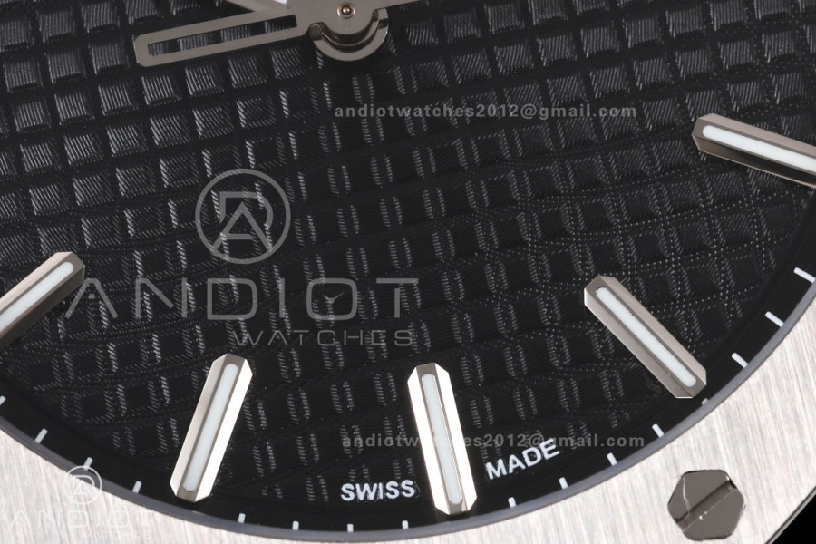 Royal Oak 41mm 15500 SS JF 1:1 Best Edition Black Dial on SS Bracelet SA4302 Super Clone