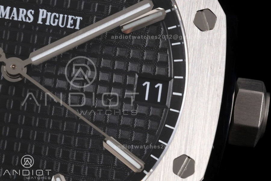 Royal Oak 41mm 15500 SS JF 1:1 Best Edition Black Dial on SS Bracelet SA4302 Super Clone