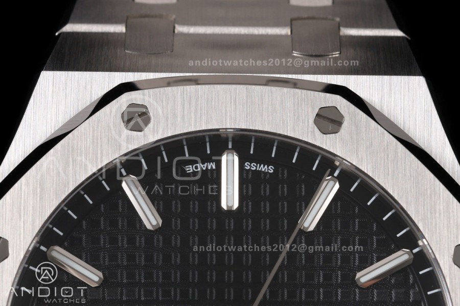Royal Oak 41mm 15500 SS JF 1:1 Best Edition Black Dial on SS Bracelet SA4302 Super Clone