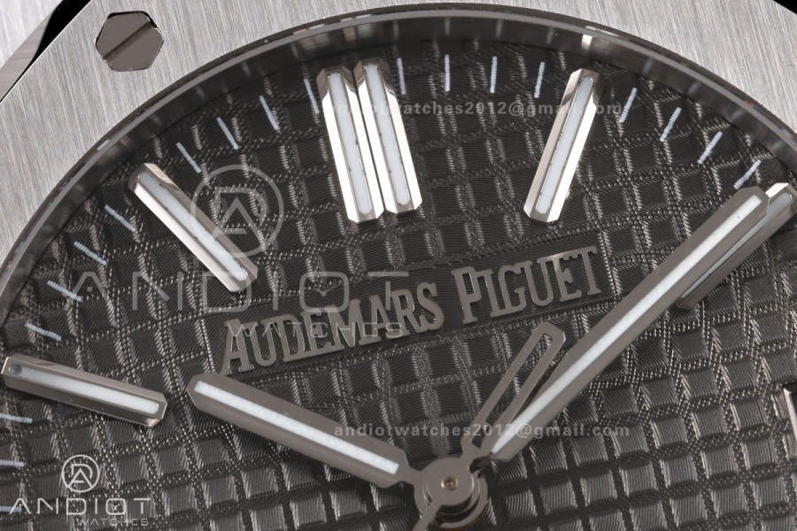 Royal Oak 41mm 15510 SS JF 1:1 Best Edition Gray Dial on SS Bracelet SA4302 Super Clone