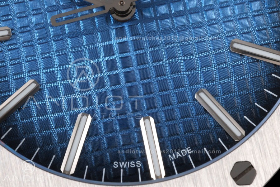 Royal Oak 41mm 15510 SS JF 1:1 Best Edition Blue Ombre Dial on SS Bracelet SA4302 Super Clone
