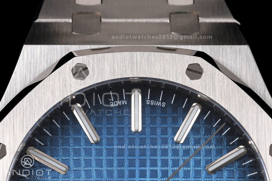 Royal Oak 41mm 15510 SS JF 1:1 Best Edition Blue Ombre Dial on SS Bracelet SA4302 Super Clone