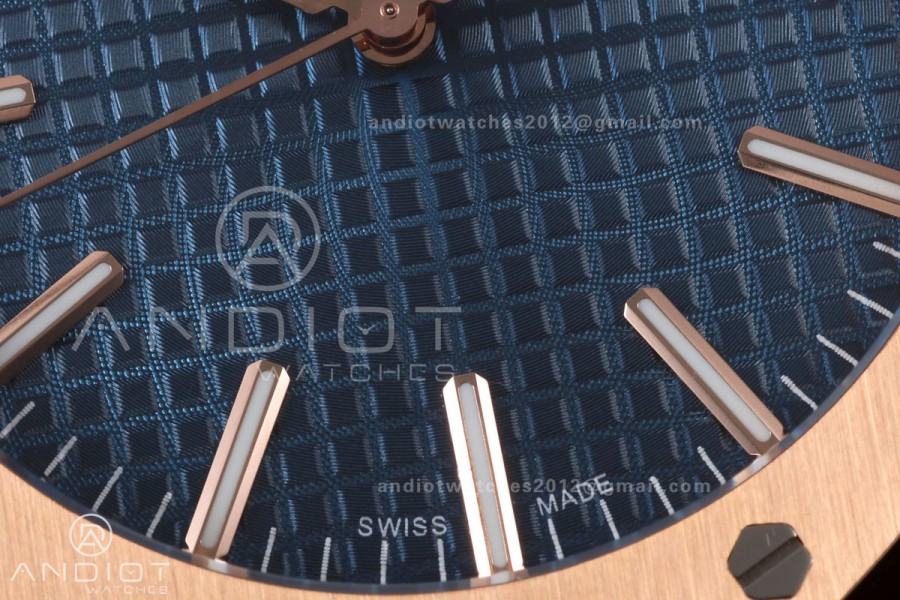 Royal Oak 41mm 15510 RG JF 1:1 Best Edition Blue Dial on RG Bracelet SA4302 Super Clone