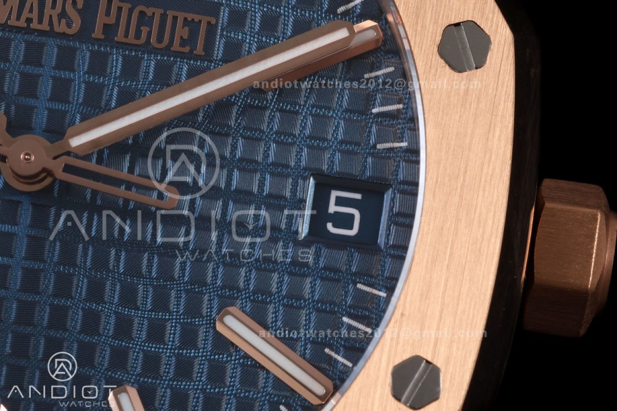 Royal Oak 41mm 15510 RG JF 1:1 Best Edition Blue Dial on RG Bracelet SA4302 Super Clone