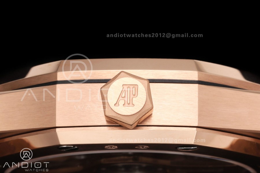 Royal Oak 41mm 15510 RG JF 1:1 Best Edition Blue Dial on RG Bracelet SA4302 Super Clone