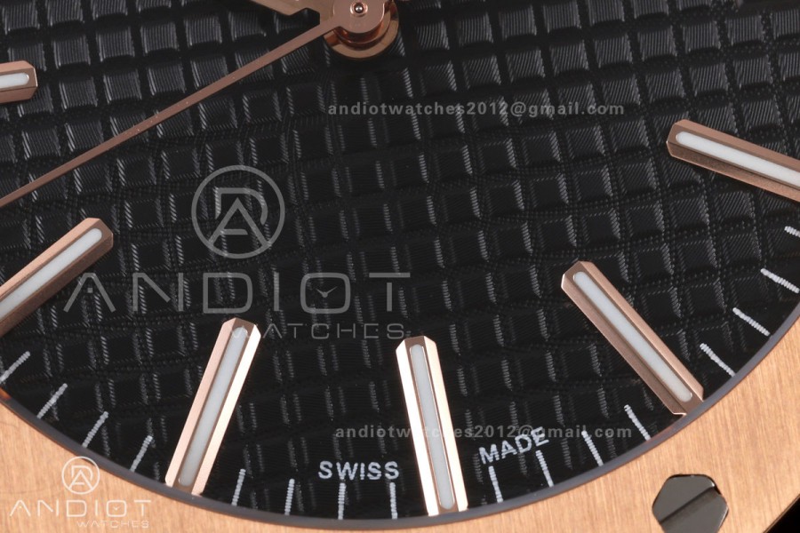Royal Oak 41mm 15510 RG JF 1:1 Best Edition Black Dial on RG Bracelet SA4302 Super Clone